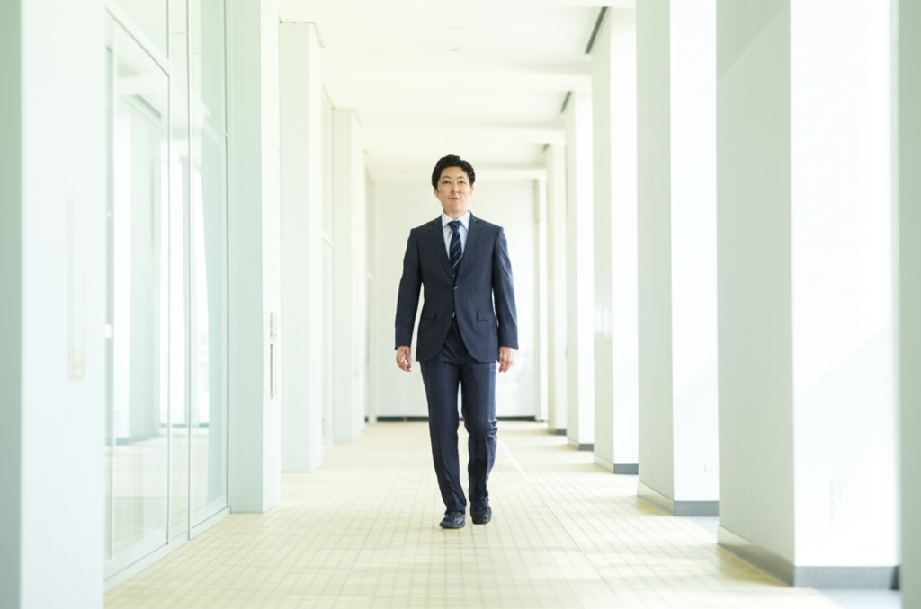 新しい一歩を踏み出すビジネスパーソン