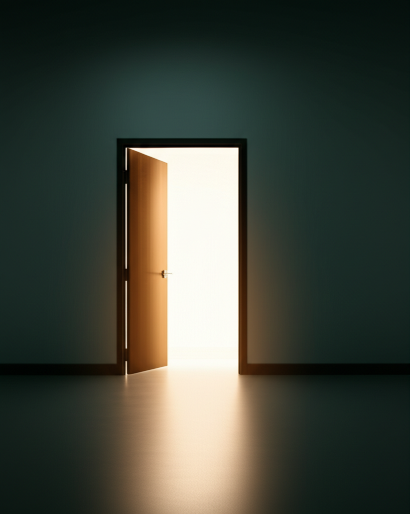 非公開求人を象徴する扉の向こうの光