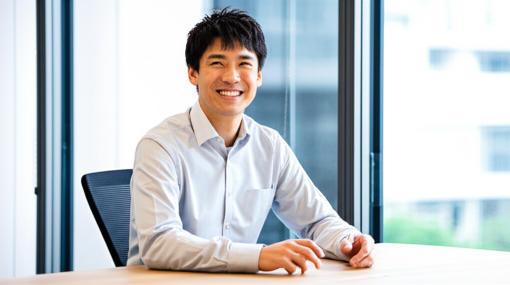 キャリア相談を終えて前向きな表情の若手ビジネスパーソン