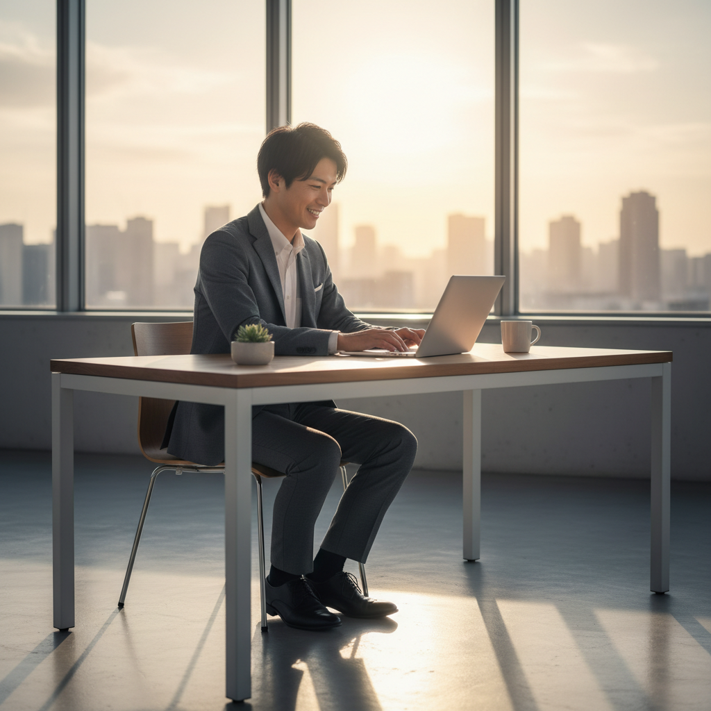 担当者変更の手続きを進めるビジネスパーソン