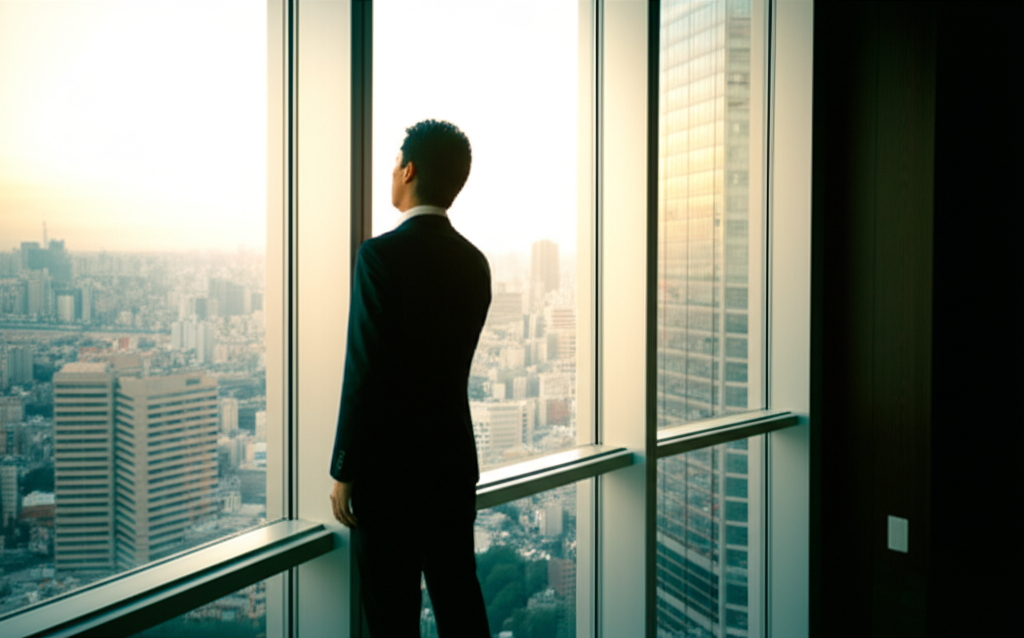 転職市場での自分の価値について考えるビジネスパーソン